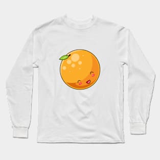 Kawaii orange fruit Long Sleeve T-Shirt